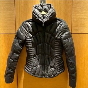 Blanc Noir High Collar Matte Black Puffer Jacket (S)